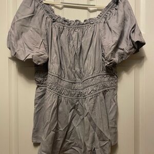Torrid Light Gray Off-Shoulder Blouse